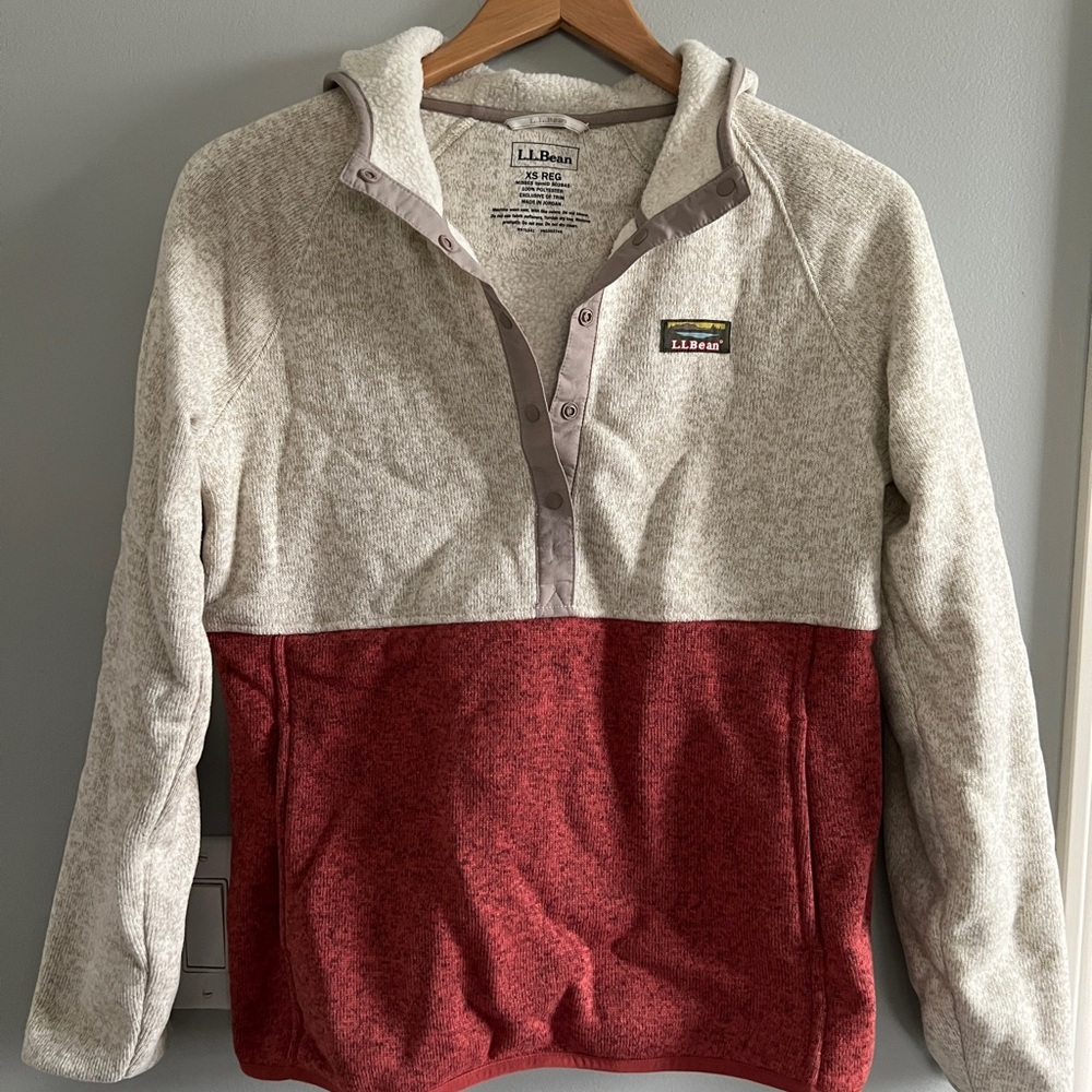 🍁🍎L.L.Bean Hooded Fleece Snap Front Pullover [NWT]🍎🍁
